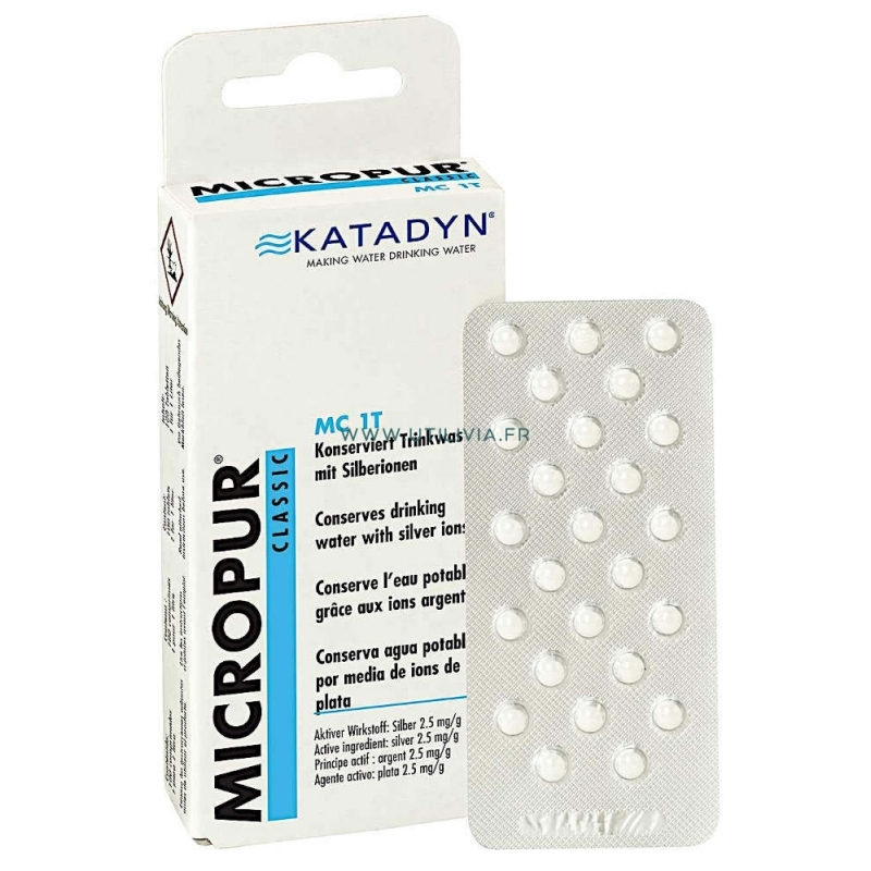 pastilles MICROPUR Classique MC 50T Katadyn ions argent de conservation